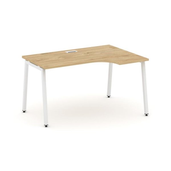 Стол рабочий эргономичный SN-4A.SPA-002(R) (1580х600/980х750) (Тиквуд Светлый/Металл Белый)