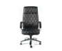 Кресло офисное / Бонд / (black) сталь + хром / черная экокожа