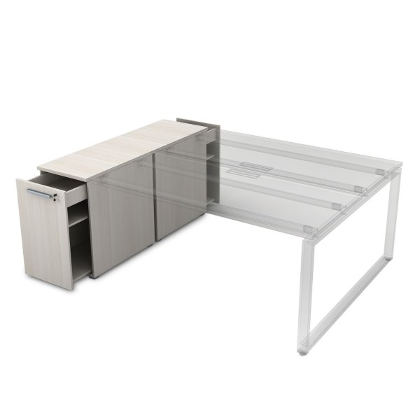 9ТП.012.2 Тумба с выкатной секцией (1635x450x750) (Ivory)