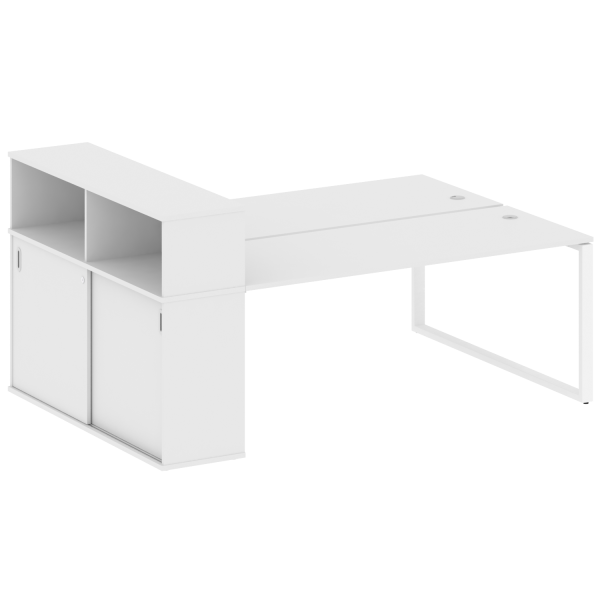 Рабочая станция с шкафом-купе на О-образном м/к Metal System Style БО.РС-СШК-2.5 Т 2210x1475x1098
