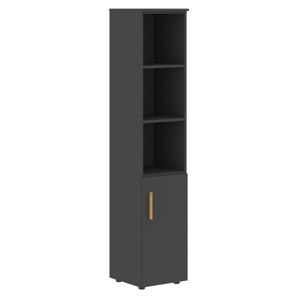 Шкаф колонка с глухой малой дверью левый Forta FHC 40.5 (L) 399x404x1965 (Черный графит)