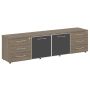 Тумба модульная черные двери LT-TS 4.2 2200x450x580