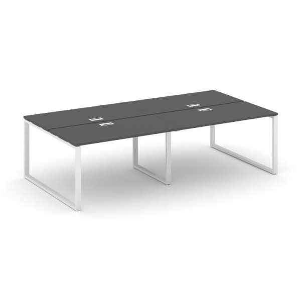 Рабочая станция 2-х сторонняя SN-6O.DRS-034 (3160х1232х750) (Антрацит/Металл Белый)