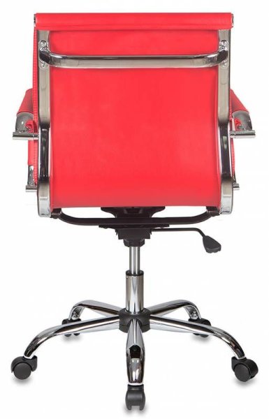 Кресло руководителя CH-993-Low красный эко.кожа низк.спин. крестов. металл хром