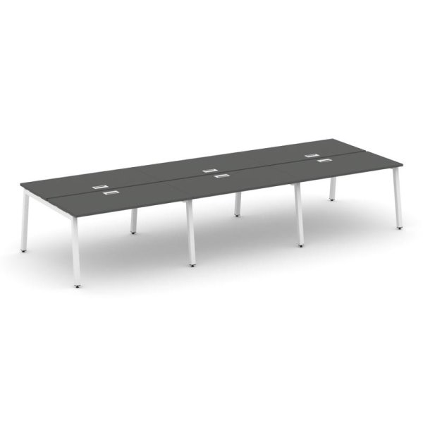 Рабочая станция 2-х сторонняя SN-5A.DRS-084 (4740х1632х750) (Антрацит/Металл Белый)
